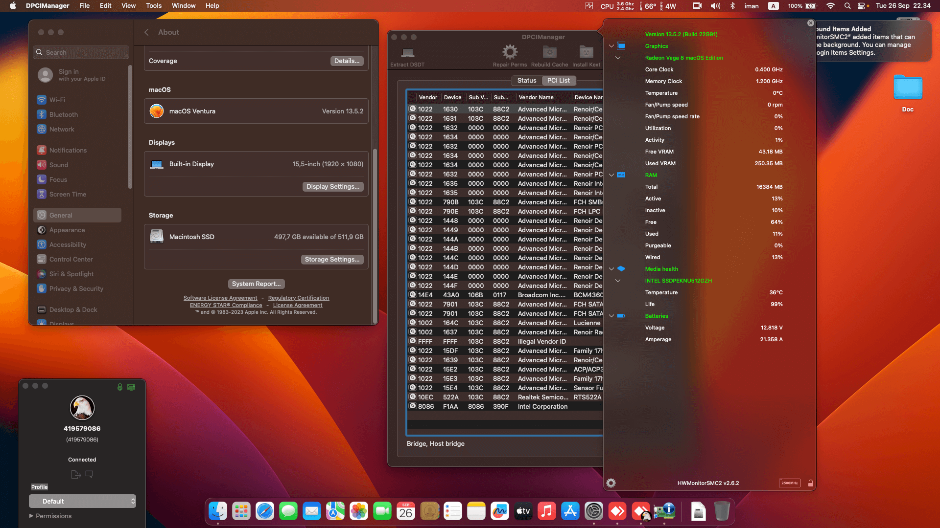 HP Envy X360 Convert 15 EE1093CL [AMD Ryzen 7 5700U + Radeon RX Vega 8 + I2C]   OpenCore 1